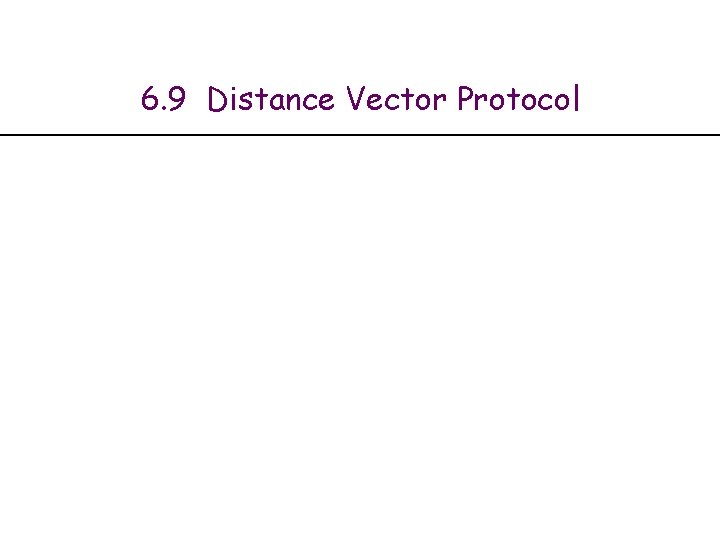6. 9 Distance Vector Protocol 