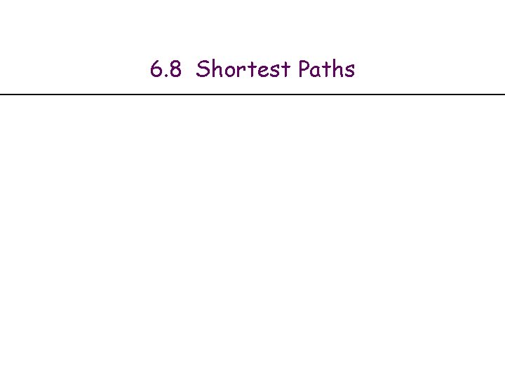 6. 8 Shortest Paths 
