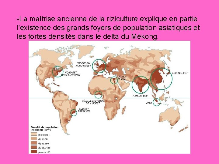 -La maîtrise ancienne de la riziculture explique en partie l’existence des grands foyers de