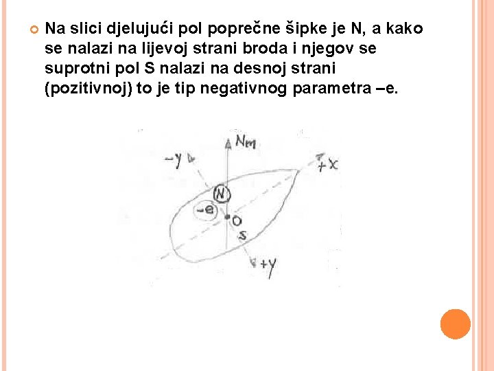  Na slici djelujući pol poprečne šipke je N, a kako se nalazi na