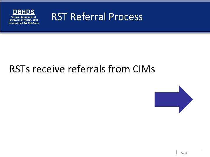 DBHDS Virginia Department of Behavioral Health and Developmental Services RST Referral Process RSTs receive