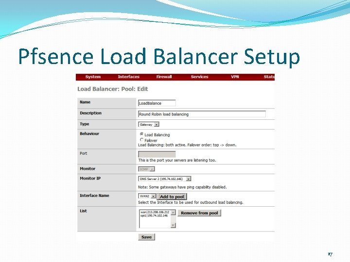 Pfsence Load Balancer Setup 17 