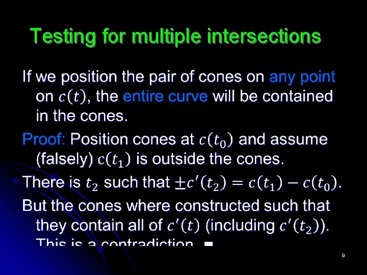 Testing for multiple intersections 9 