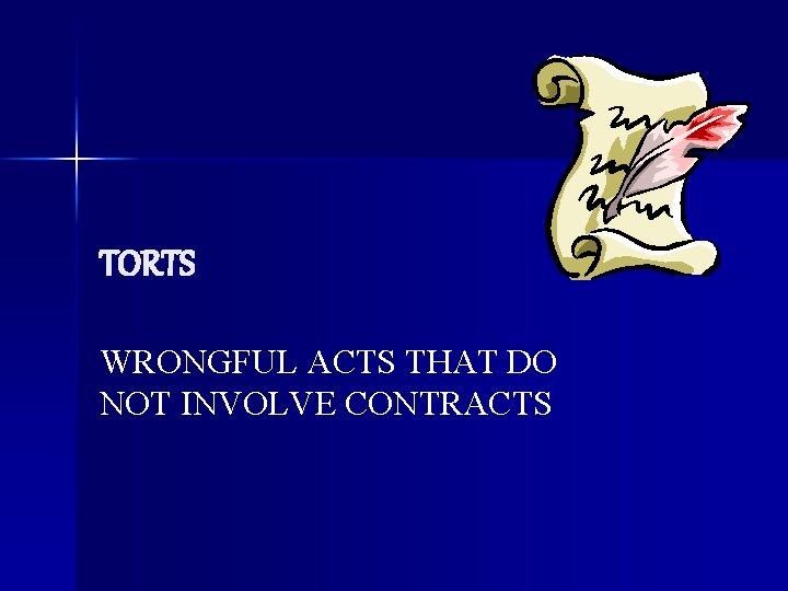 TORTS WRONGFUL ACTS THAT DO NOT INVOLVE CONTRACTS 