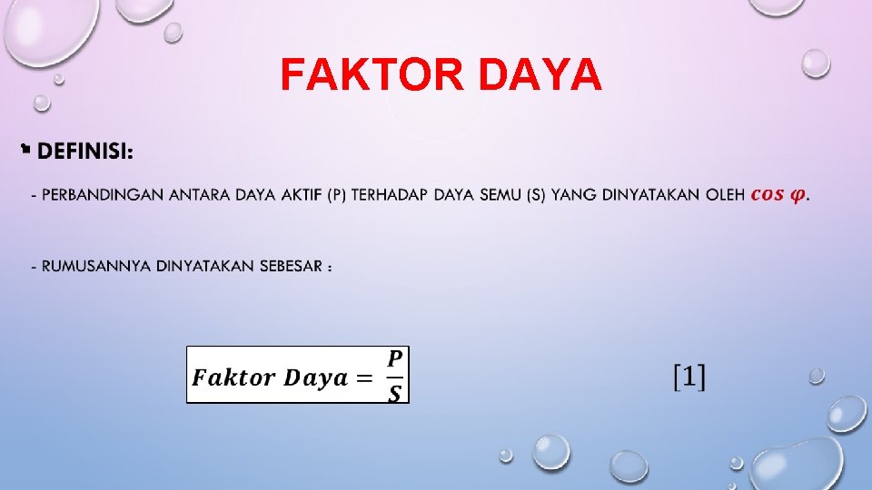FAKTOR DAYA • 