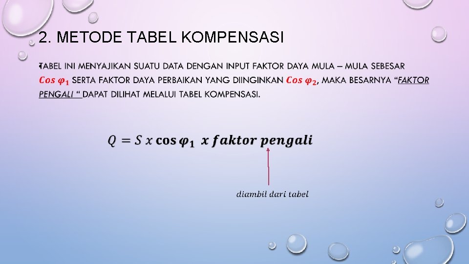 2. METODE TABEL KOMPENSASI • 