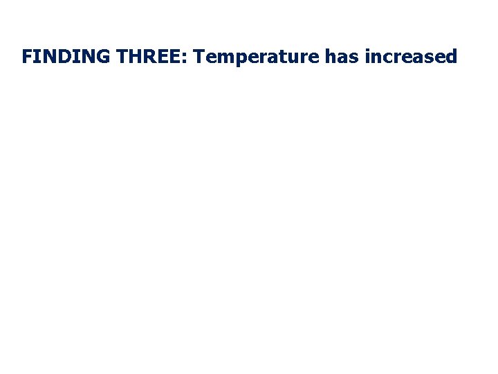 FINDING THREE: Temperature has increased 