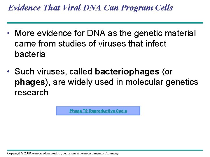 Evidence That Viral DNA Can Program Cells • More evidence for DNA as the