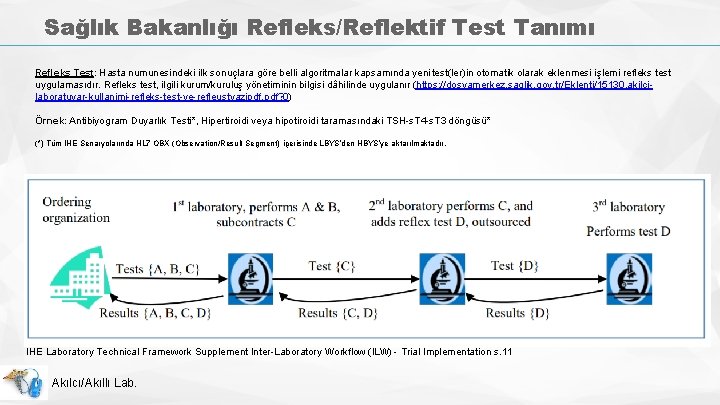Sağlık Bakanlığı Refleks/Reflektif Test Tanımı Refleks Test: Hasta numunesindeki ilk sonuçlara göre belli algoritmalar