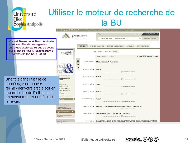 Utiliser le moteur de recherche de la BU §Faouzi Bensebaa et David Autissier «