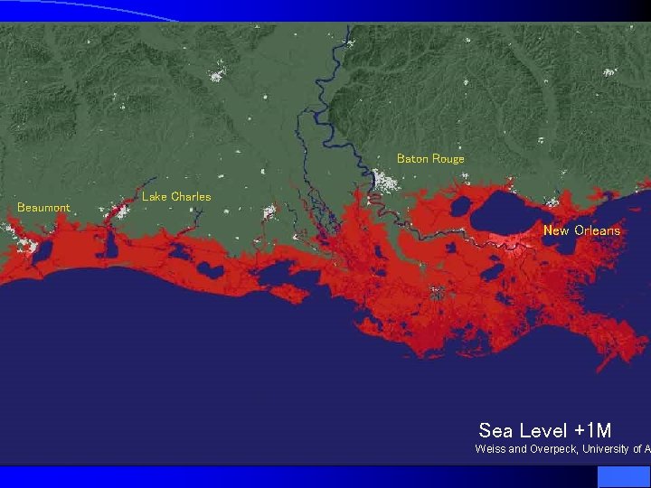 Baton Rouge Beaumont Lake Charles New Orleans Sea Level +1 M Weiss and Overpeck,