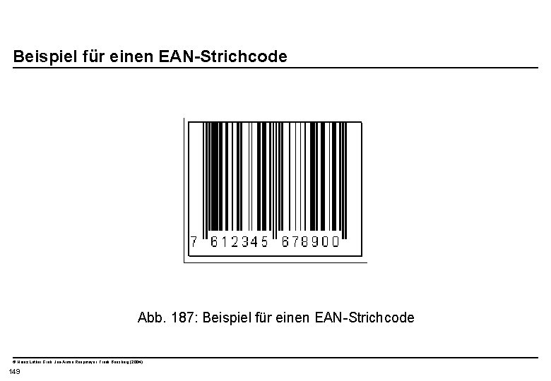  Beispiel für einen EAN-Strichcode Abb. 187: Beispiel für einen EAN-Strichcode © Heinz Lothar