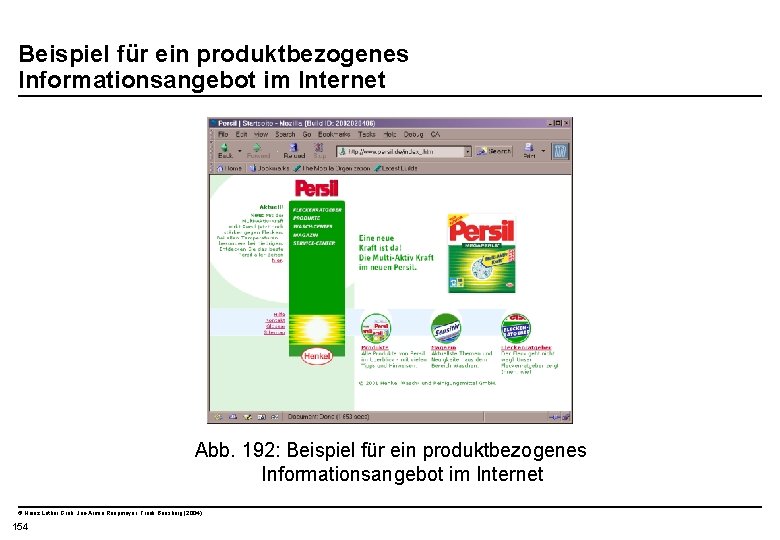  Beispiel für ein produktbezogenes Informationsangebot im Internet Abb. 192: Beispiel für ein produktbezogenes