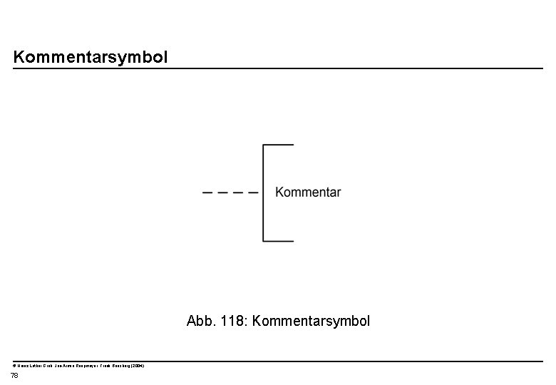  Kommentarsymbol Abb. 118: Kommentarsymbol © Heinz Lothar Grob, Jan-Armin Reepmeyer, Frank Bensberg (2004)