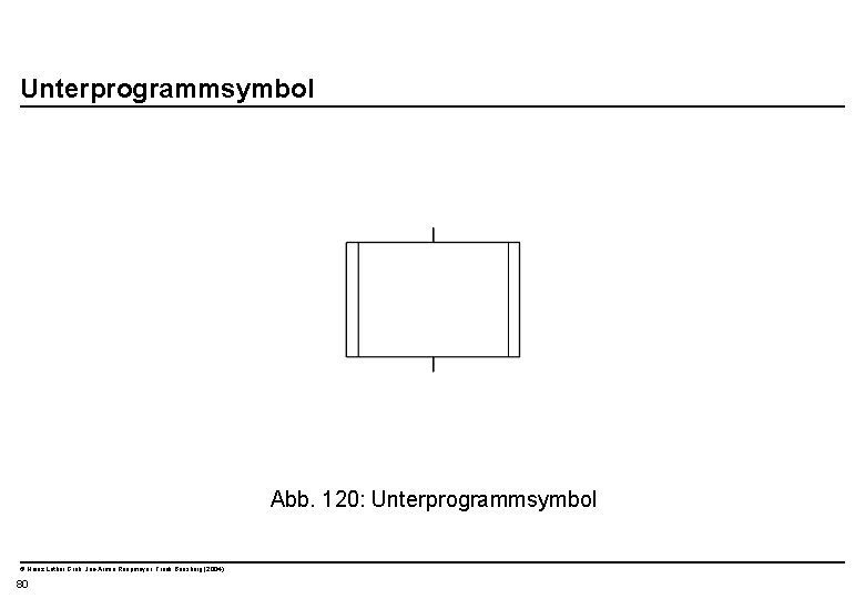 Unterprogrammsymbol Abb. 120: Unterprogrammsymbol © Heinz Lothar Grob, Jan-Armin Reepmeyer, Frank Bensberg (2004)