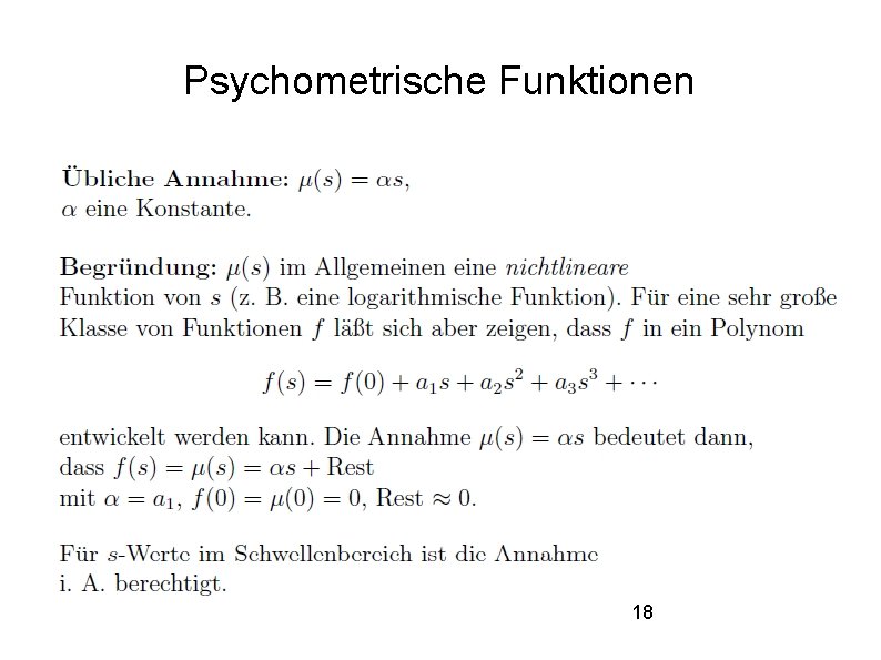 Psychometrische Funktionen 18 