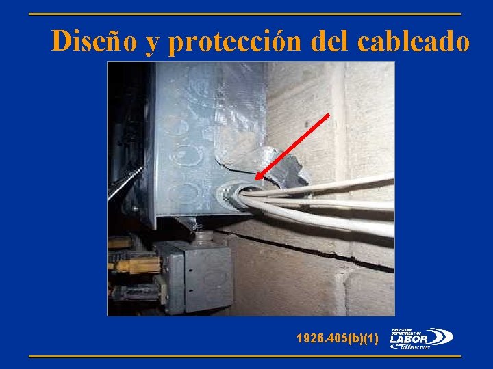 Diseño y protección del cableado 1926. 405(b)(1) 