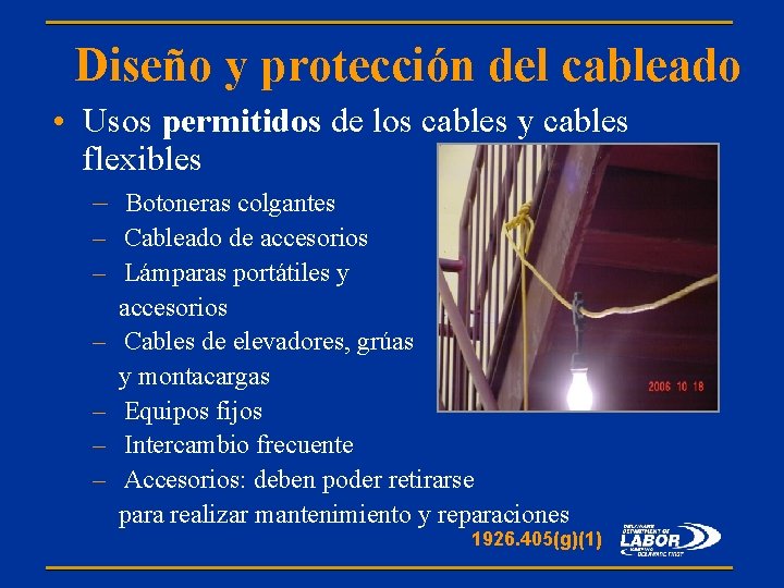 Diseño y protección del cableado • Usos permitidos de los cables y cables flexibles