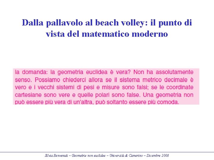 Dalla pallavolo al beach volley: il punto di vista del matematico moderno Silvia Benvenuti