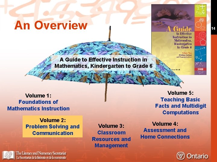 An Overview 14 A Guide to Effective Instruction in Mathematics, Kindergarten to Grade 6
