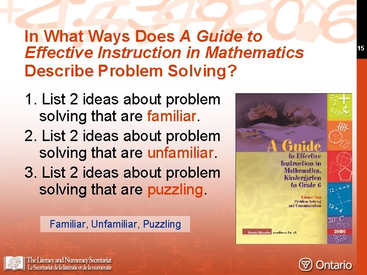In What Ways Does A Guide to Effective Instruction in Mathematics Describe Problem Solving?