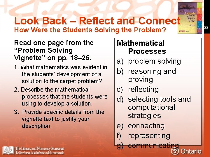 Look Back – Reflect and Connect How Were the Students Solving the Problem? Read