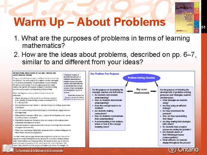 Warm Up – About Problems Insert cover vol 2 1. What are the purposes