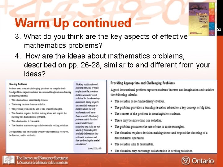 Warm Up continued Insert cover vol 2 3. What do you think are the