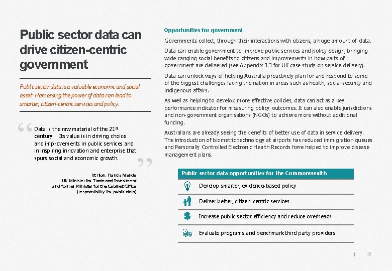 Public sector data can drive citizen-centric government Public sector data is a valuable economic