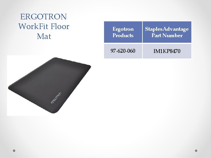 ERGOTRON Work. Fit Floor Mat Ergotron Products Staples. Advantage Part Number 97 -620 -060