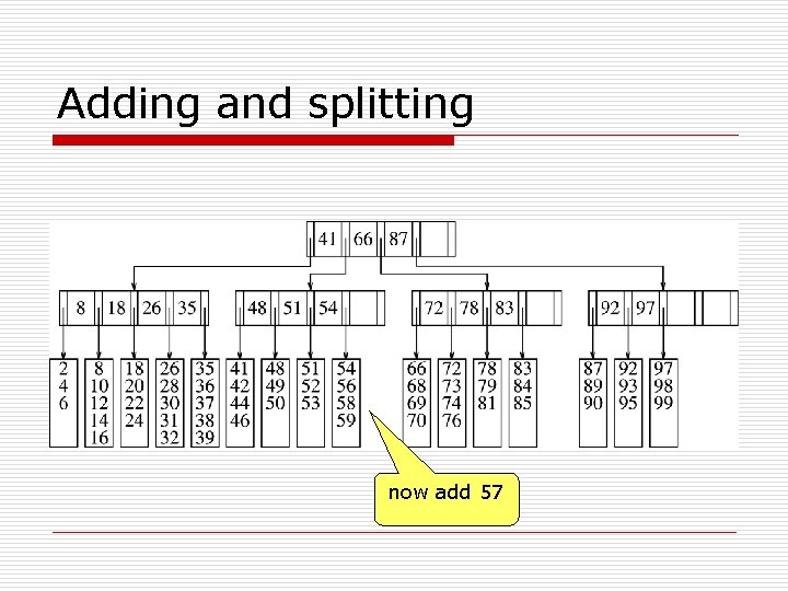 Adding and splitting now add 57 
