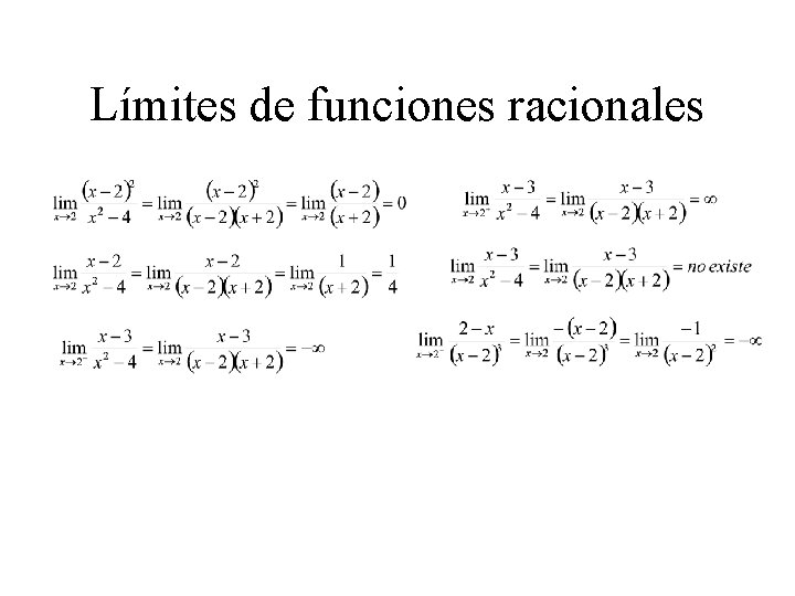 Límites de funciones racionales 