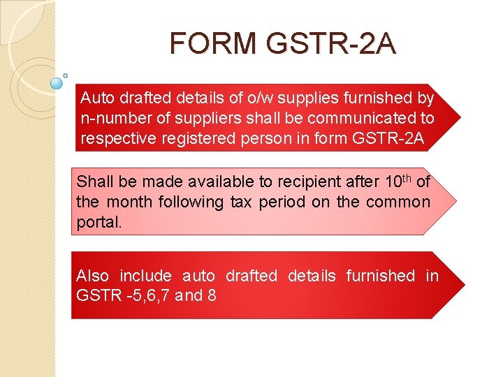 FORM GSTR-2 A Auto drafted details of o/w supplies furnished by n-number of suppliers