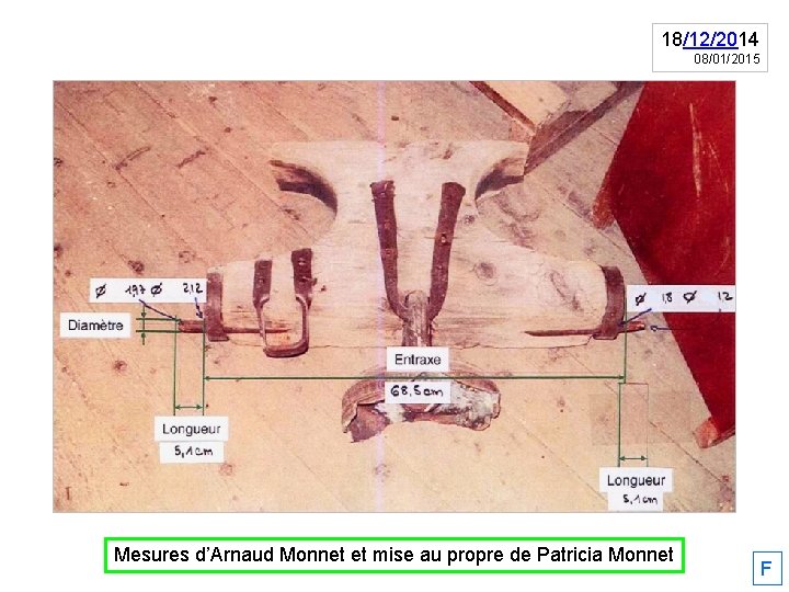 18/12/2014 08/01/2015 Mesures d’Arnaud Monnet et mise au propre de Patricia Monnet F 
