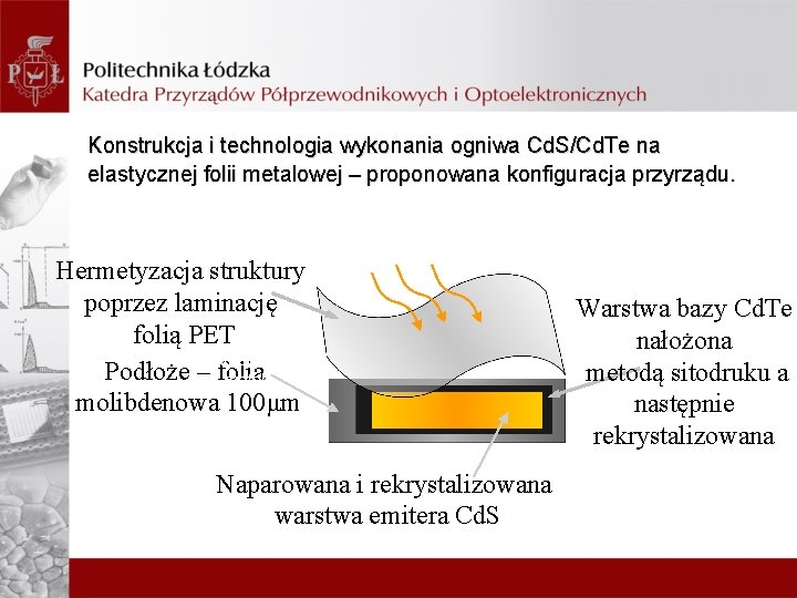 Konstrukcja i technologia wykonania ogniwa Cd. S/Cd. Te na elastycznej folii metalowej – proponowana