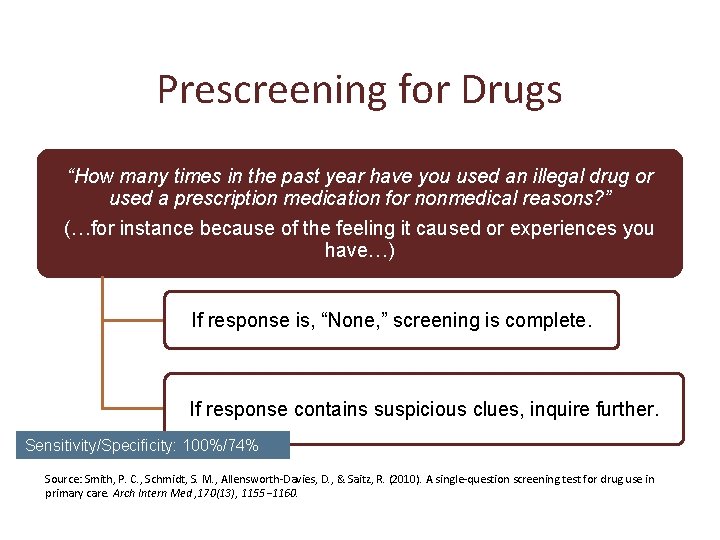 Prescreening for Drugs “How many times in the past year have you used an