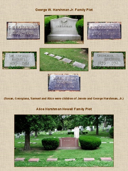 George W. Harshman Jr. Family Plot (Susan, Georgiana, Samuel and Alice were children of