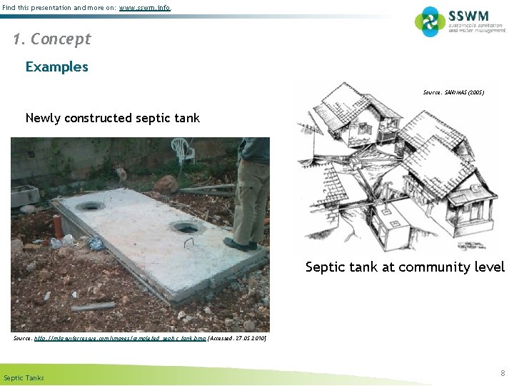 Find this presentation and more on: www. sswm. info. 1. Concept Examples Source: SANIMAS