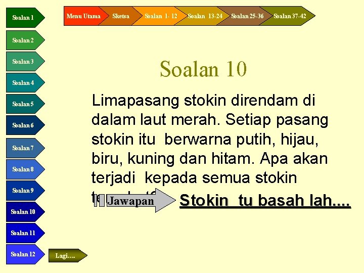 Soalan 1 Menu Utama Sketsa Soalan 1 - 12 Soalan 13 -24 Soalan 25