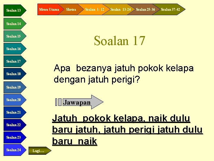 Soalan 13 Menu Utama Sketsa Soalan 1 - 12 Soalan 13 -24 Soalan 25