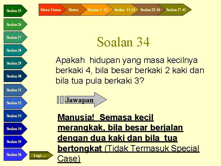 Soalan 25 Menu Utama Sketsa Soalan 1 - 12 Soalan 13 -24 Soalan 25