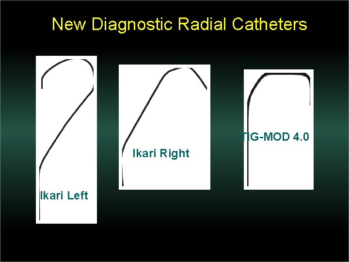 New Diagnostic Radial Catheters TIG-MOD 4. 0 Ikari Right Ikari Left 