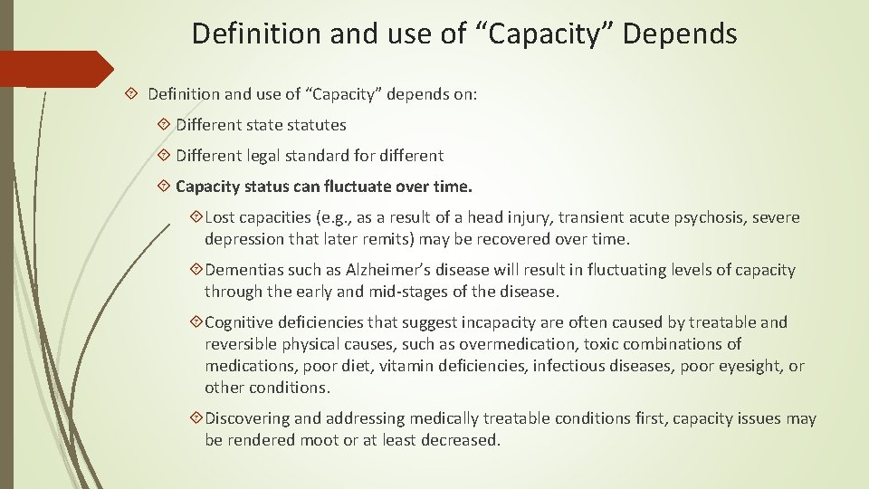 Definition and use of “Capacity” Depends Definition and use of “Capacity” depends on: Different