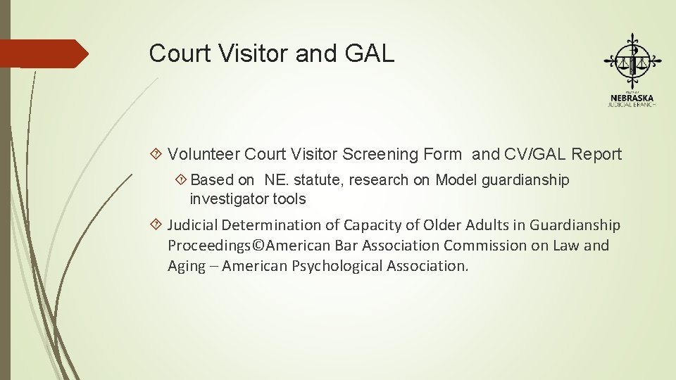Court Visitor and GAL Volunteer Court Visitor Screening Form and CV/GAL Report Based on