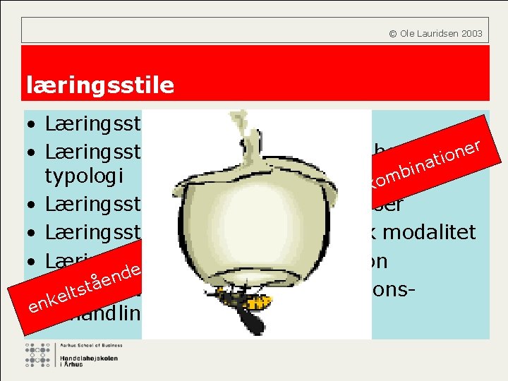  © Ole Lauridsen 2003 læringsstile • Læringsstile baseret på miljø • Læringsstile baseret
