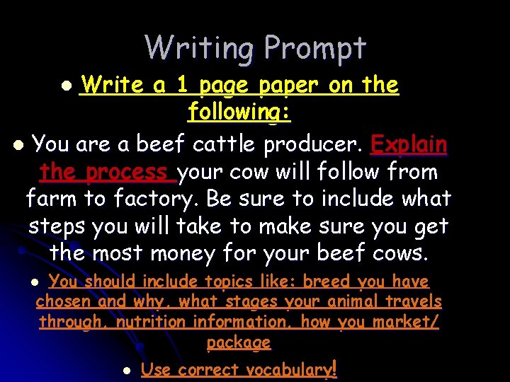 Writing Prompt Write a 1 page paper on the following: l You are a Writing Prompt Write a 1 page paper on the following: l You are a