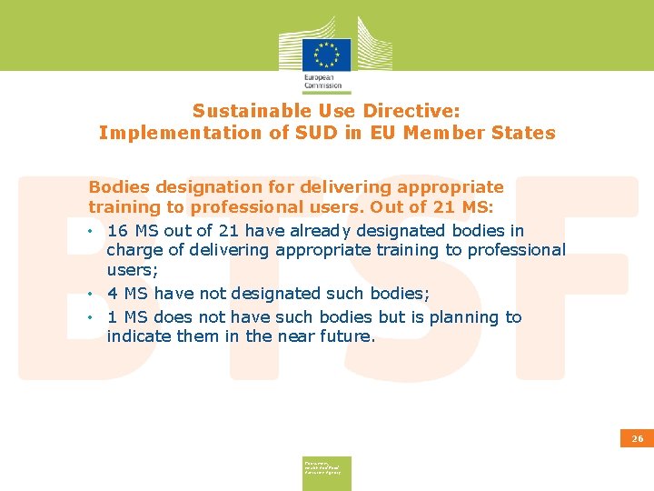 Sustainable Use Directive: Implementation of SUD in EU Member States Bodies designation for delivering