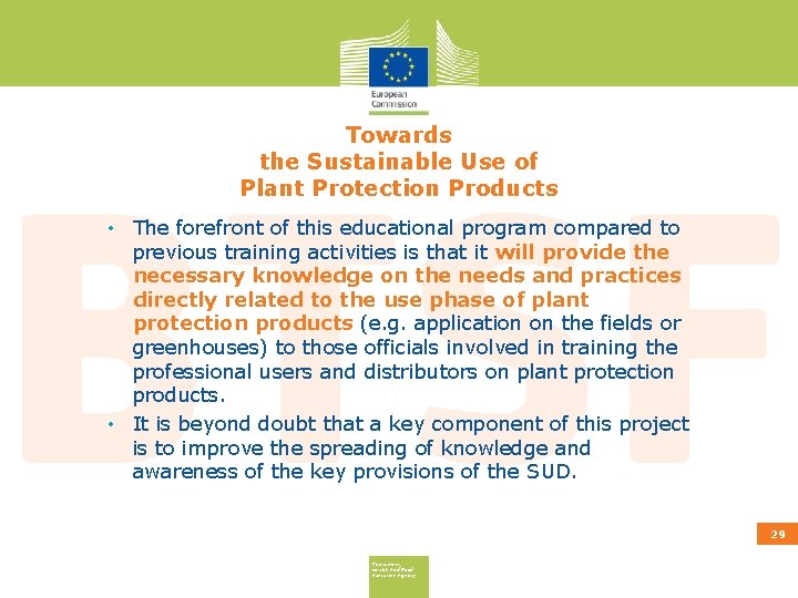 Towards the Sustainable Use of Plant Protection Products • The forefront of this educational