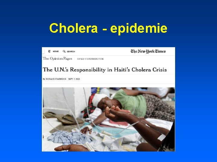 Cholera - epidemie 