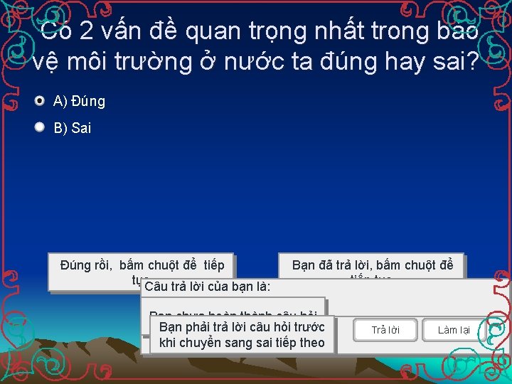 Có 2 vấn đề quan trọng nhất trong bảo vệ môi trường ở nước